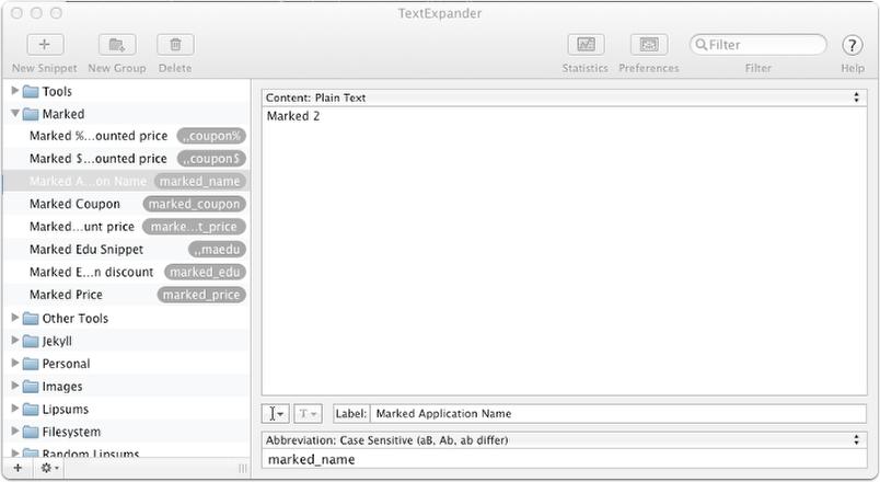 textexpander snippet library