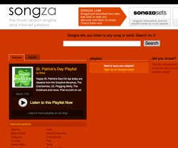 songza website screenshot