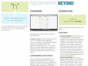 Screenshot of the Instapaper Beyond microsite