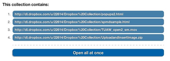 Create Dropbox Collection output