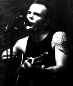 Black and white picture of an acoustic performance