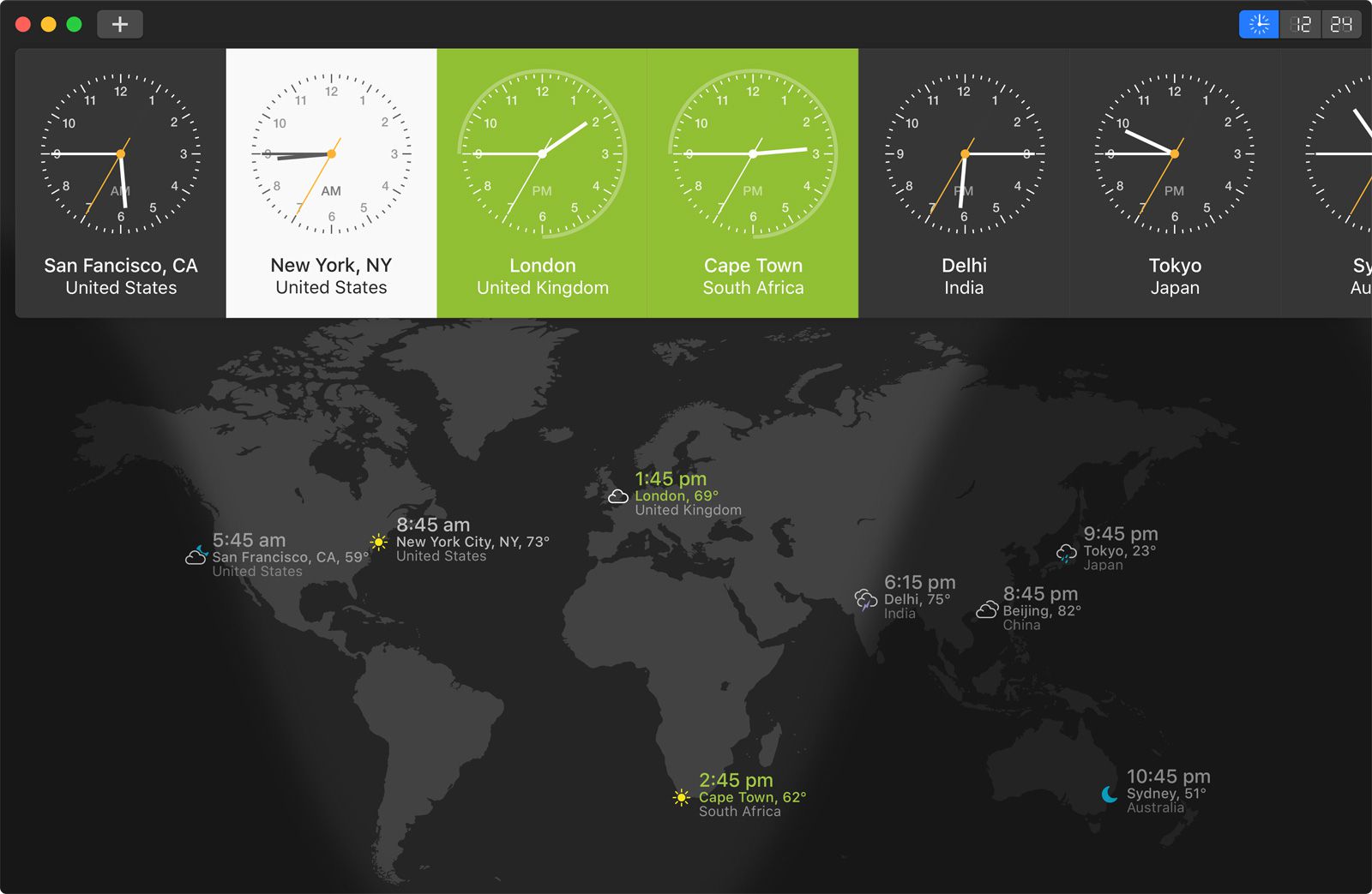 world clock convert time