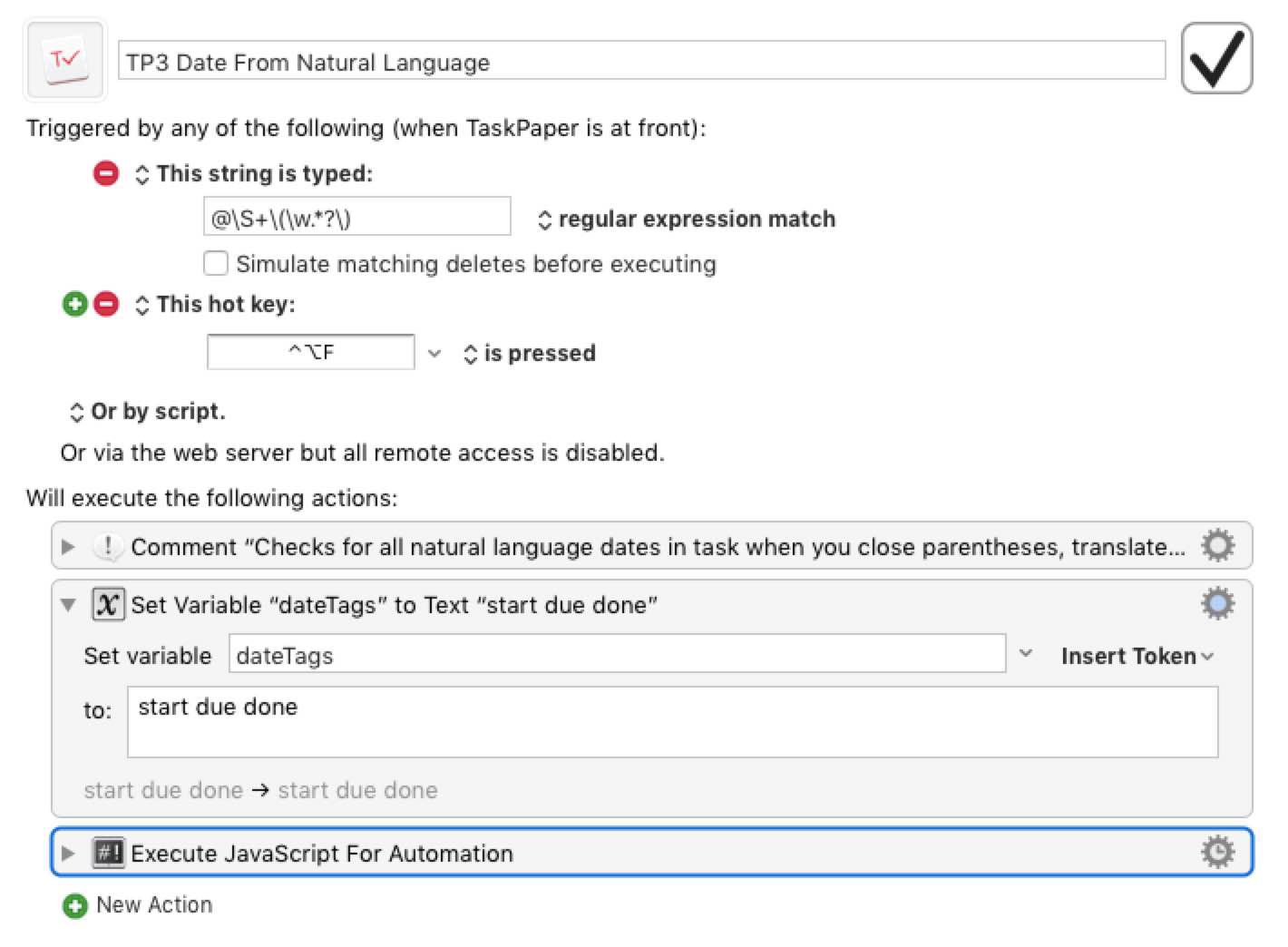 taskpaper add date