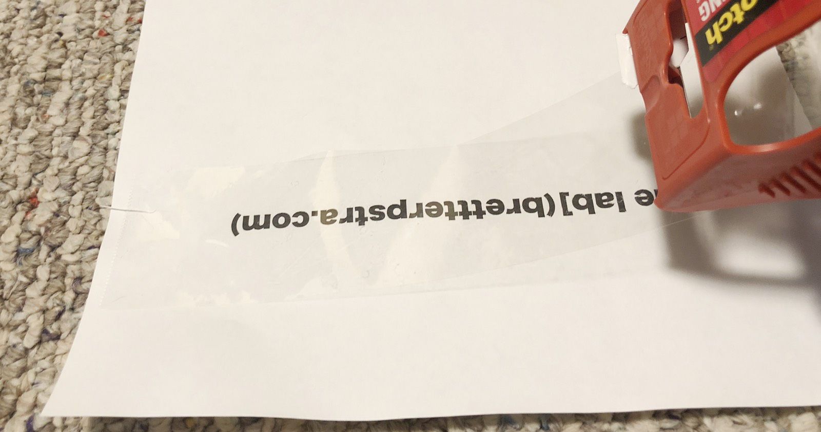 A packing tape label maker hack