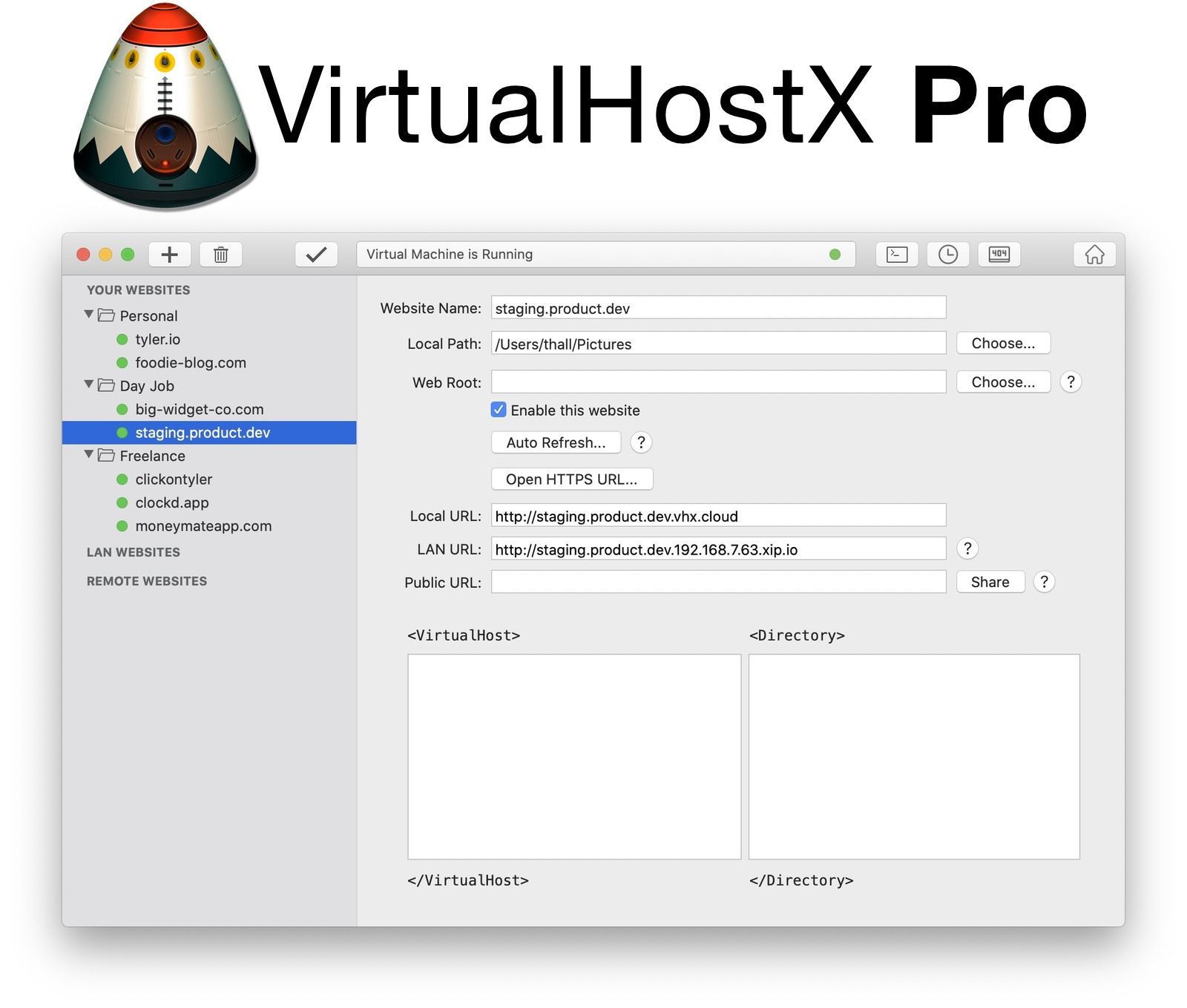 install virtualhostx