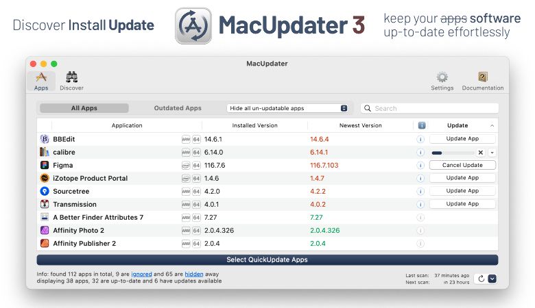 MacUpdater Screenshot
